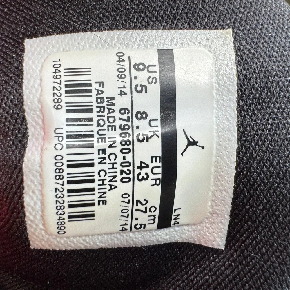Jordan Flight Remix Men 9.5 Black Infrared Cool Grey Basketball Shoes 679680-020